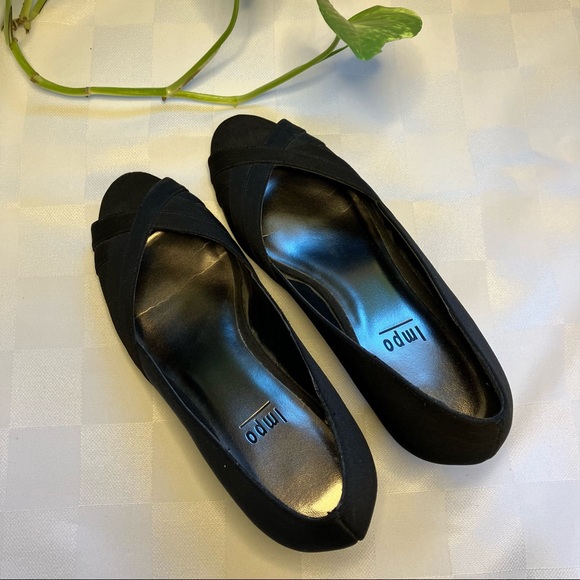 Impo Black Peep Toe Low Heel Shoe, 6M - Picture 6 of 13